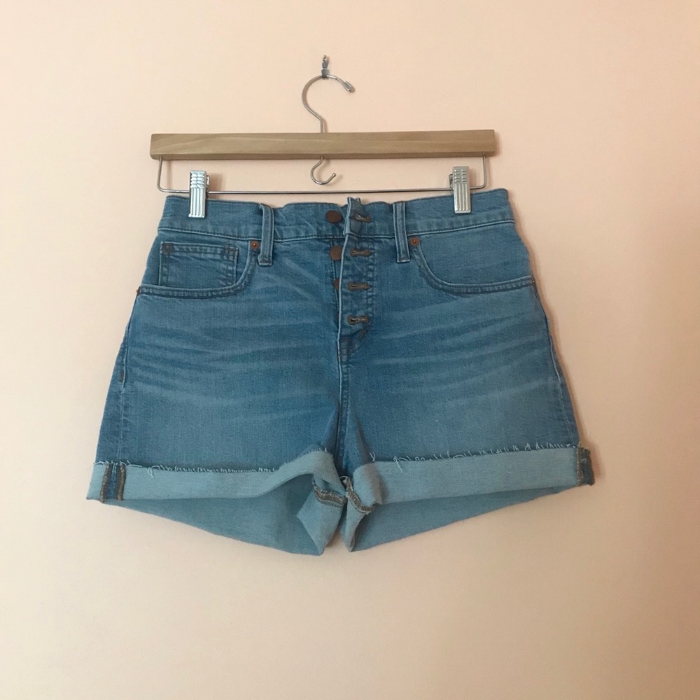 Madewell High-Rise Denim Button-Front Shorts